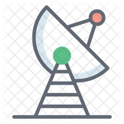 Satellite Transmitter Icon - Download in Colored Outline Style