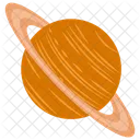 Saturn Orbit Rotating Planet Icon