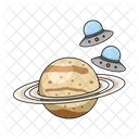 Saturn with ufo  Icon