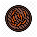 Grille Saucisse Viande Icône
