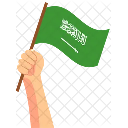 Saudi Arabia hand holding Flag Icon