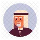 Standing Man Saudi Elderly Face Cheerful Icon