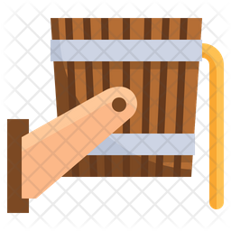 Sauna Bucket Shower Icon - Download in Flat Style