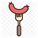 Sausage Hot Dog Fork Icon