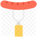 Sausage Barbecue Fork Icon