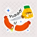 Sausage Cutting Chopping Sausage Slicing Sausage Icon