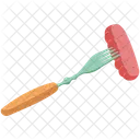 Sausage On Fork Icon