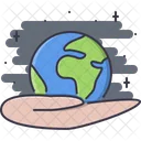 Hand Earth Planet Icon