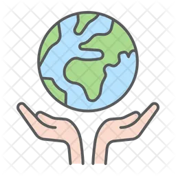 Save Earth Icon - Download in Colored Outline Style