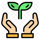 Save Leaf Hand Icon