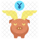 Mpiggy Bank With Wings Save Money Piggy Bank Icon