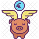 Mpiggy Bank With Wings Save Money Piggy Bank Icon