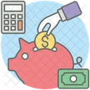 Save Money Coin Depositing Piggy Bank Icon