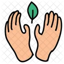 Leaf Hands Save Icon