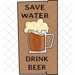 Save Water And Drink Beer  Icon