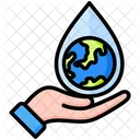 Save Water Hand Rain Icon