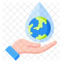 Save Water Hand Rain Icon