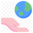 World Globe Grid Hand Icon
