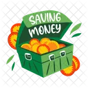 Saving Money Coins Treasure Box Icon