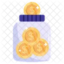 Coin Collection Savings Money Jar Icon