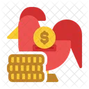 Money Box Chicken Coin Icon