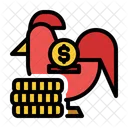 Money Box Chicken Coin Icon
