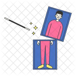 Sawing person in half trick line filled illustration  Icon