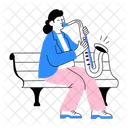 Saxophonist Percussion Instrumentalist Icon