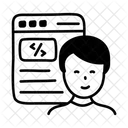 Scalable hand drawn icon of web developer  Icon