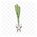 Scallions Mascot Vegetable Character Illustration Art アイコン