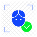 Scanner facial verificado  Ícone