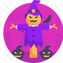 Halloween Scarecrow Pumpkin Icon