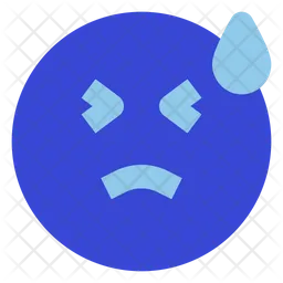 Scared Sweat Emoji Icon