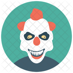 Scary Clown Icon - Download in Rounded Style