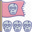 Scary Flag Danger Symbol Halloween Party Icon