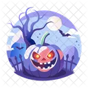 Scary Pumpkin Creepy Spooky Icon