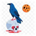 Scary Skull Crow Skull Halloween Skull Icon