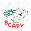 Scary Spider Scared Bear Halloween Spider Icon