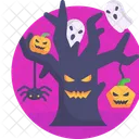 Halloween Tree Scary Icon