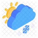Partly Cloudy Partly Snow Partly Blizzard Icon