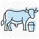 Scene De Traite De Vache Vache Traite Icône