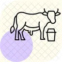 Scene De Traite De Vache Vache Traite Icône