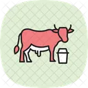 Scene De Traite De Vache Vache Traite Icône