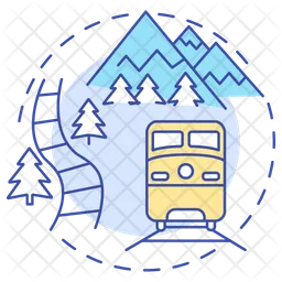 Scenic train trip  Icon