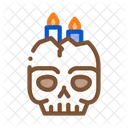 Halloween Totenkopf Kerze Icon