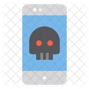 Totenkopf Gefahr Smartphone Schadliche Technologie Handy Icon