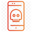 Totenkopf Gefahr Smartphone Schadliche Technologie Handy Icon