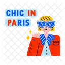 Chic In Paris Reisende Frau Icon