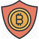 Bitcoin Schild Sicher Symbol