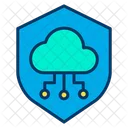 Shield Cloud Sichere Verbindung Sicheres Cloud Computing Symbol